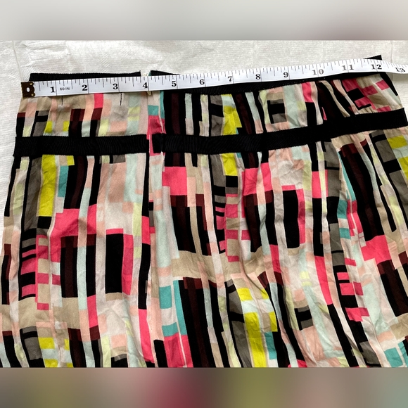 Philippe Adec Paris Size 2 Geometric Print Silk Skirt - Picture 3 of 6